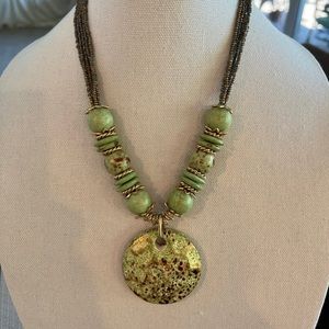 Boho Beaded Pendant Necklace